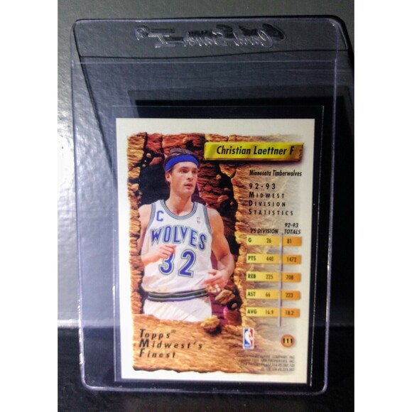 1993-94 Topps Finest Christian Laettner #111 Midwest's Finest Basketball Card - Picture 2 of 2